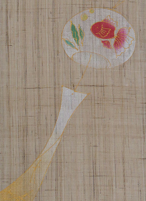 Modern Japanese tapestry (wind chimes and morning glory indigo blue)