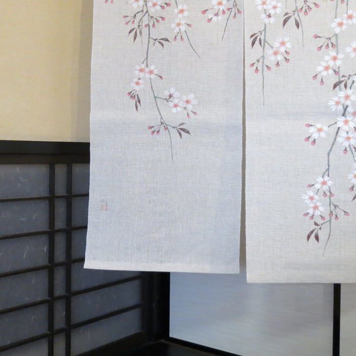 麻のれん(枝垂桜図)