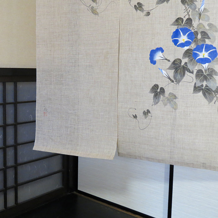 Hemp Noren (Morning Glory and Moonflower Design)