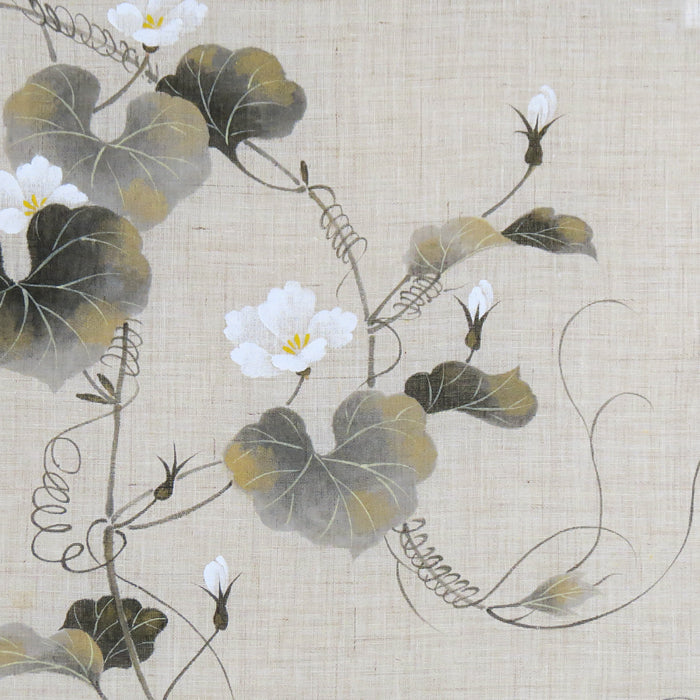 手描きタペストリー(朝顔夕顔図)