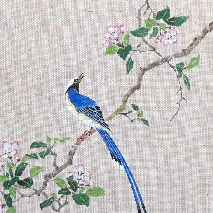 手描きのれん(四季花鳥図)