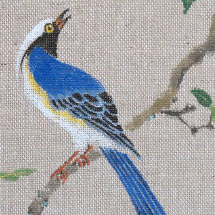 手描きのれん(四季花鳥図)
