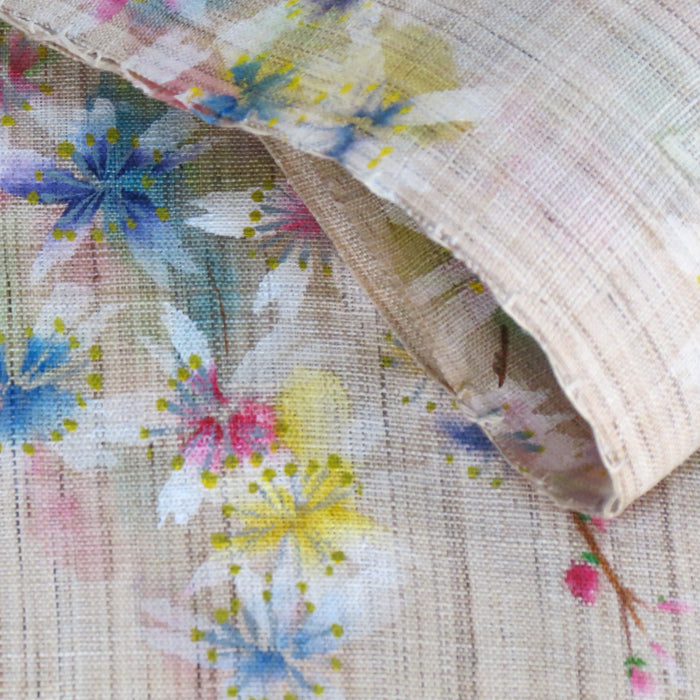 Hemp noren (weeping cherry blossoms) irodori shidaresakura