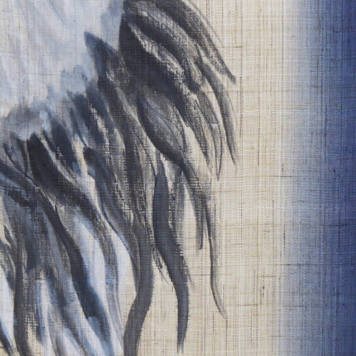 濡れ描き友禅 麻のれん(鶴)