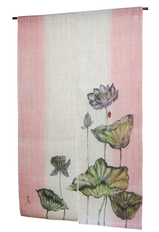 Hemp noren (Lotus and chinensis) hasu to tentoumushi