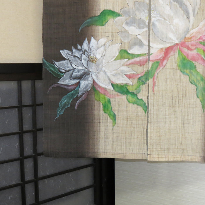 Wet Drawing Yuzen Linen Curtain (Birds of Paradise)