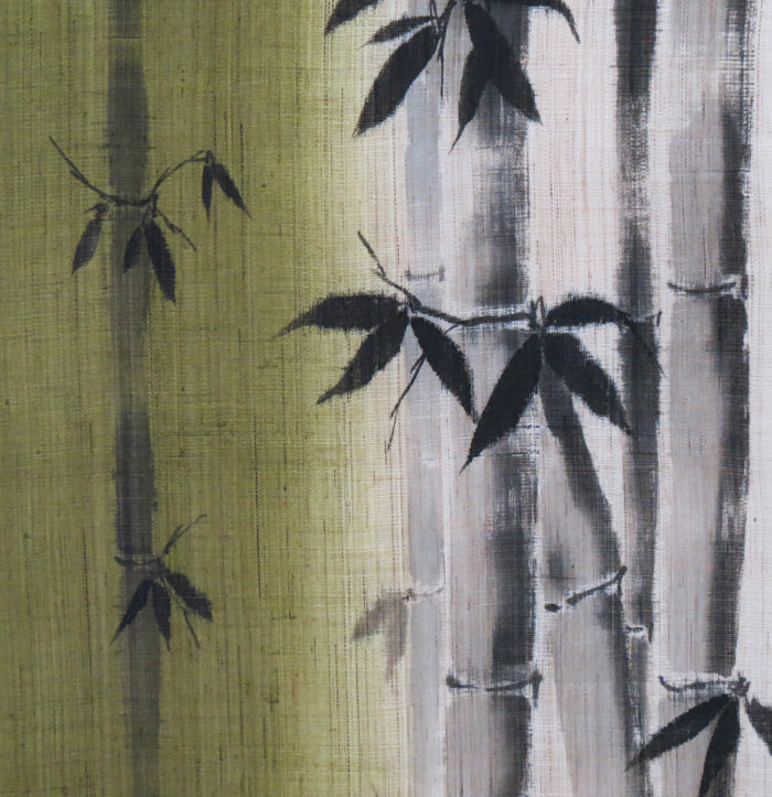 和風モダンタペストリー(竹林)濡れ描き友禅W約44×H130cm