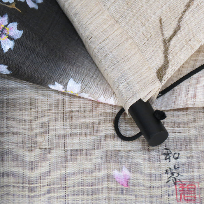 和風モダンタペストリー(月と桜)濡れ描き友禅W約44×H130cm