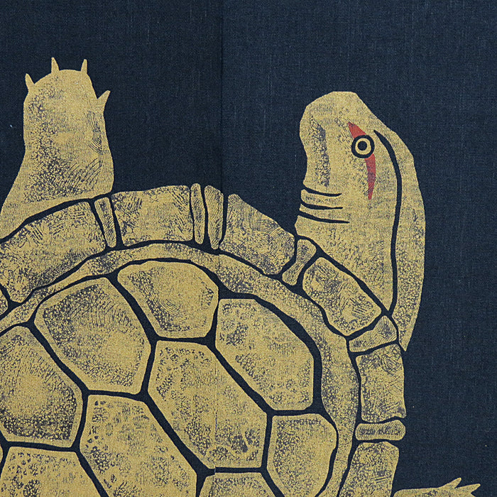 Hemp curtain (crane and turtle)