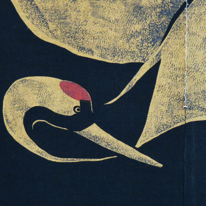 Hemp curtain (crane and turtle)