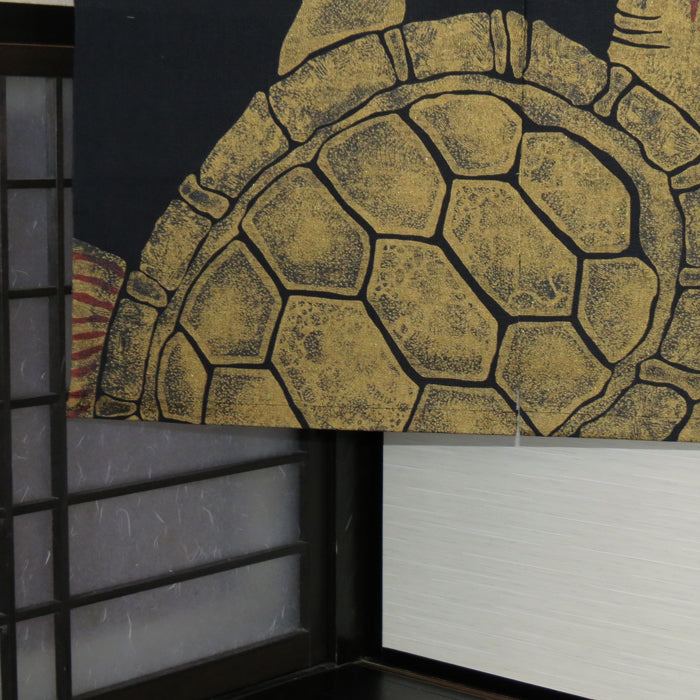 Hemp curtain (crane and turtle)