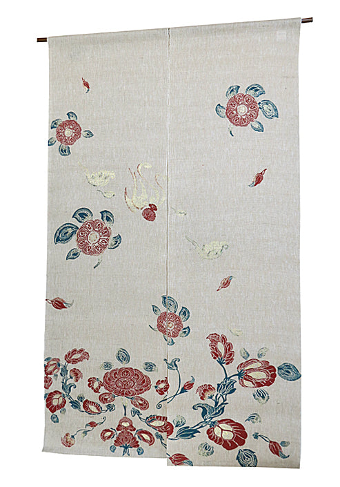 Foil-stamped hemp noren (Hosouge)