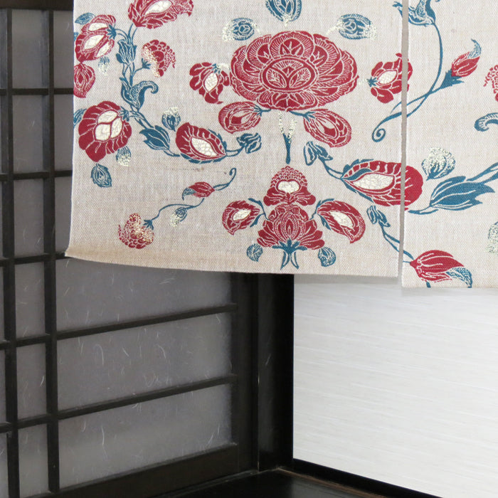 Foil-stamped hemp noren (Hosouge)