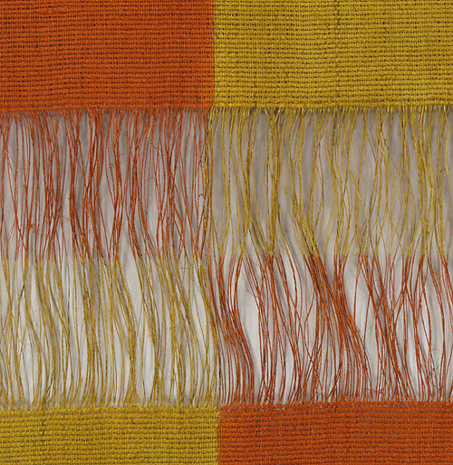 和風モダンタペストリー(ほぐし織り二重奏橙色)