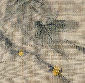 Linen curtain (Autumn leaves with gold rabbit design) / Fujisawa Shokei / Made to order in 40 days