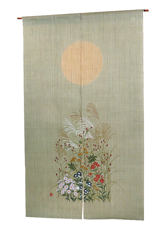 Hemp noren (Autumn the seven autmn flowers) aki no nanakusa