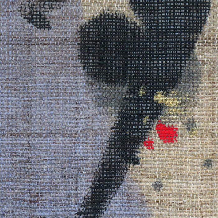 和風モダンタペストリー(半月紫夢)掛け軸型