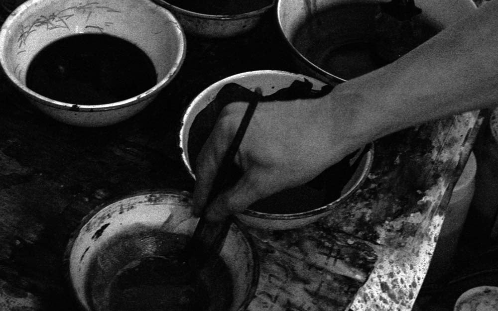 和風モダンタペストリー(ピンク桜)濡れ描き友禅W約44×H130cm