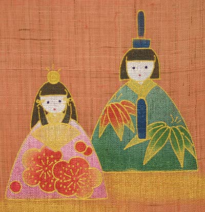 和風モダン細タペストリー(稚児雛)