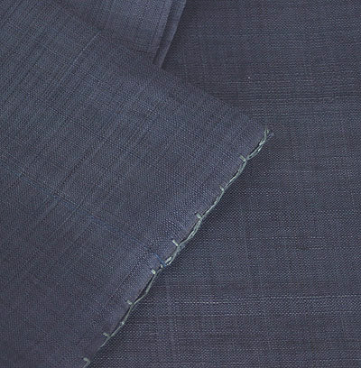 無地 麻のれん (紺藍色)