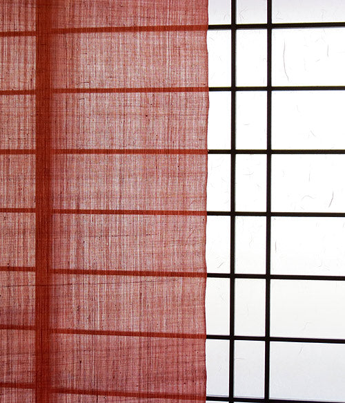 【サイズオーダー】無地 麻のれん(べんがら色)/ ※「お問い合わせフォーム」より注文必須