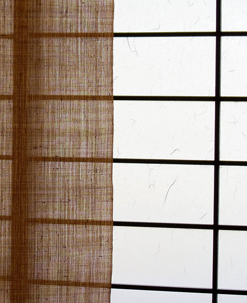 無地 麻 のれん(丁子色)