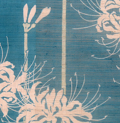 Hemp noren (white spider lily) shiro higanbana