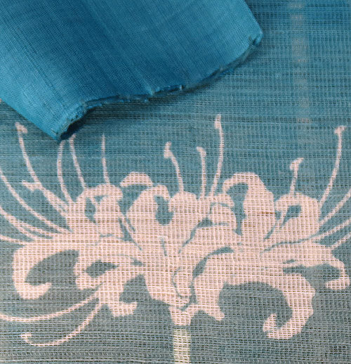 Hemp noren (white spider lily) shiro higanbana