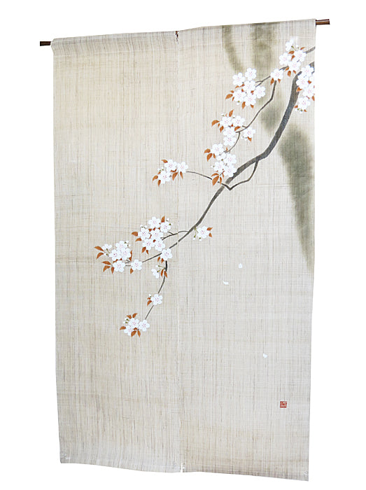Hemp curtain (sumi-drawn cherry blossoms)sumigaki sakura