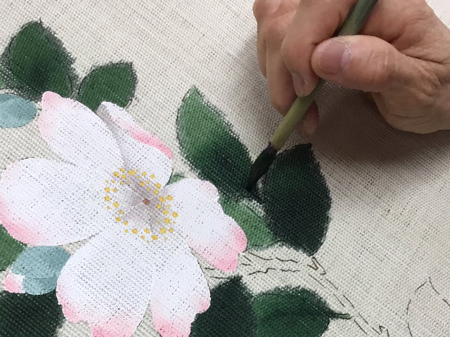 Hemp noren (sasanqua camellia) sazanka