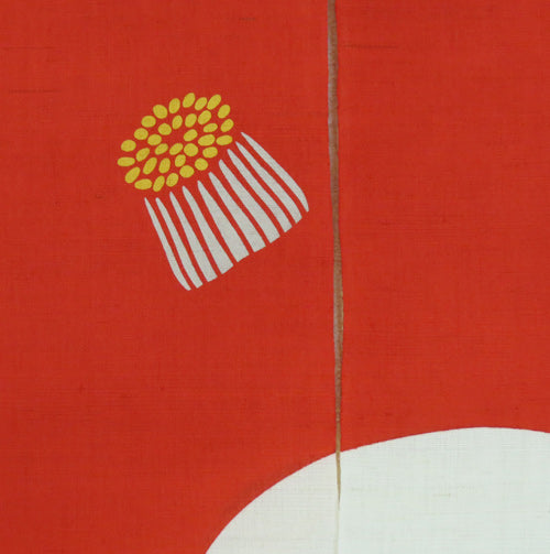 麻のれん(紅白椿)