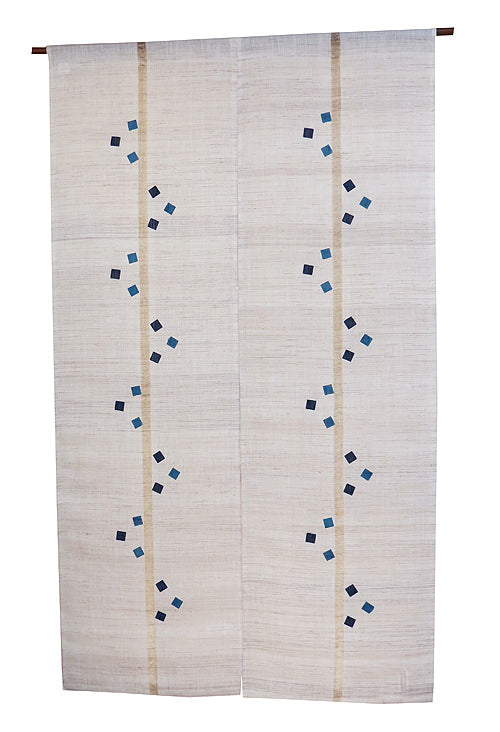 Linen curtain (zigzag indigo)