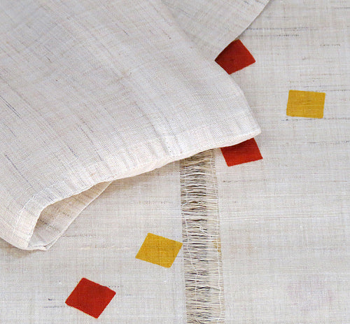 麻のれん(ジクザグ橙)