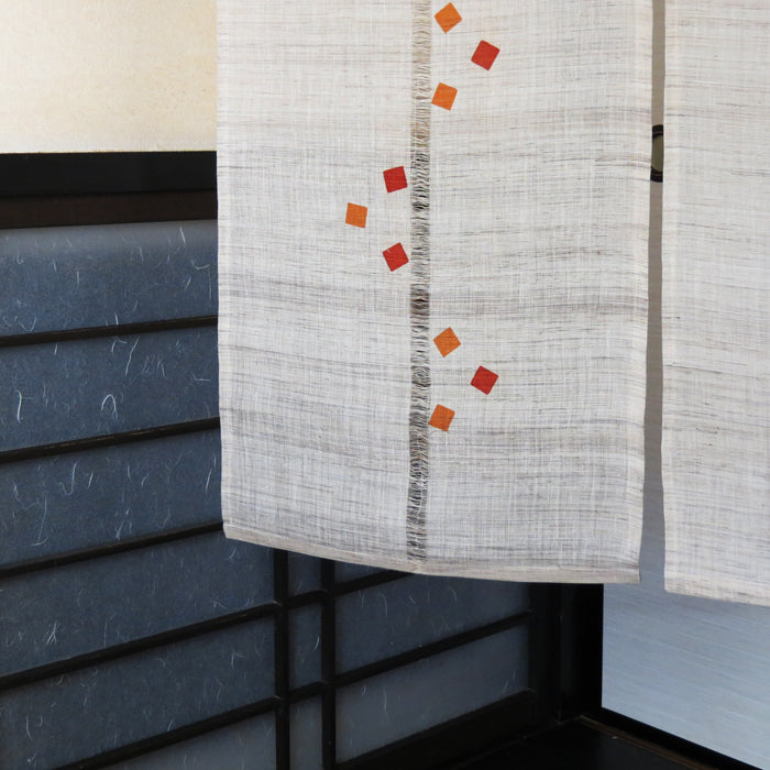 麻のれん(ジクザグ橙)