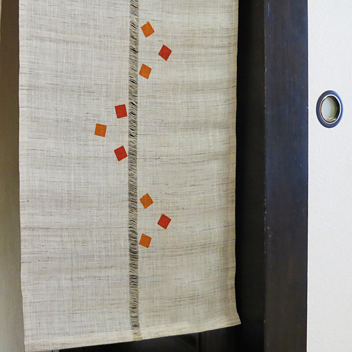 麻のれん(ジクザグ橙)