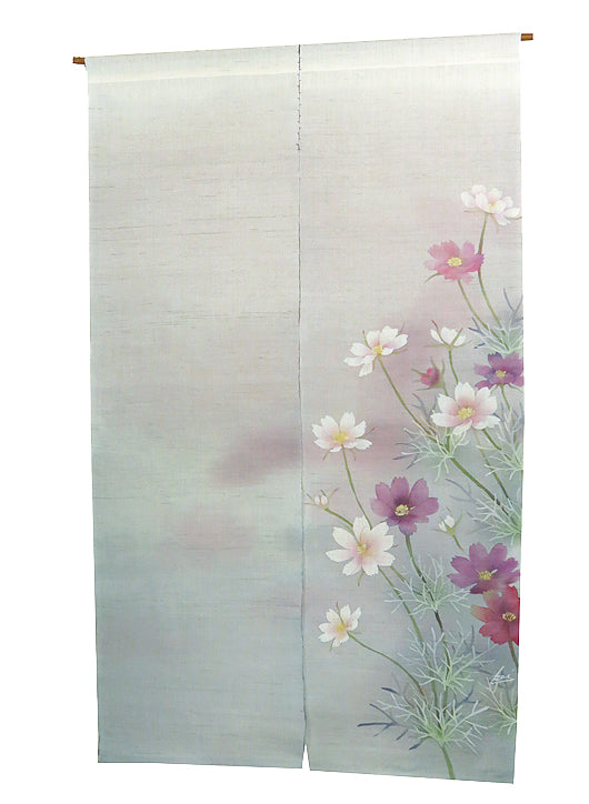 麻のれん (秋桜)/ かさ音工房 受注制作