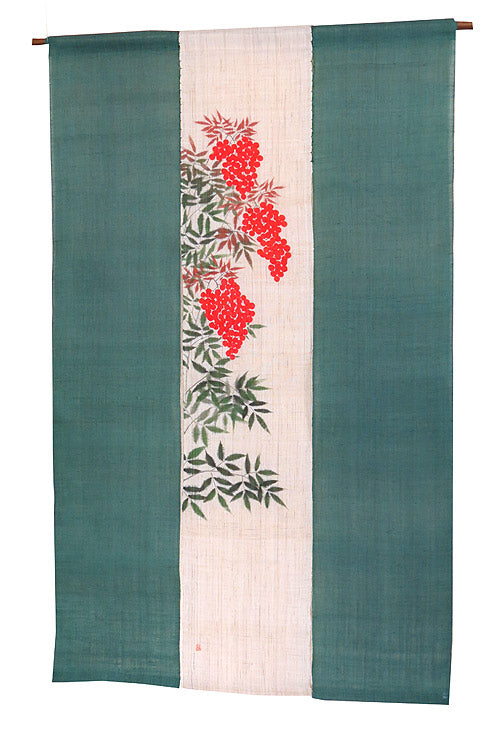 麻のれん(紅南天)