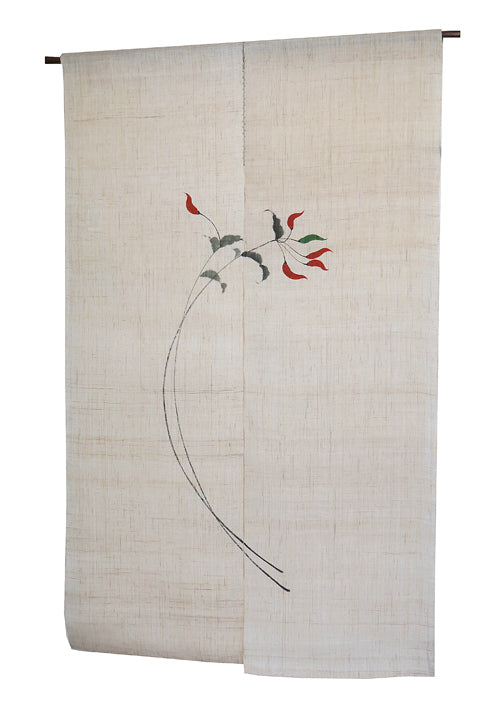 Hemp noren (red pepper ) tougarashi