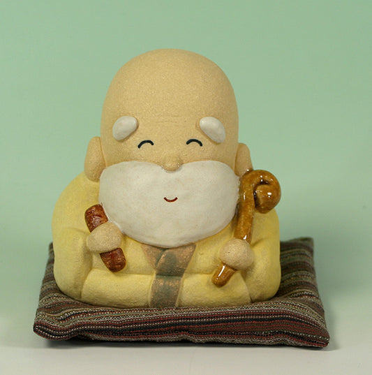 Ceramic doll (Smiling Fukurokuju) Cushion patterns assorted