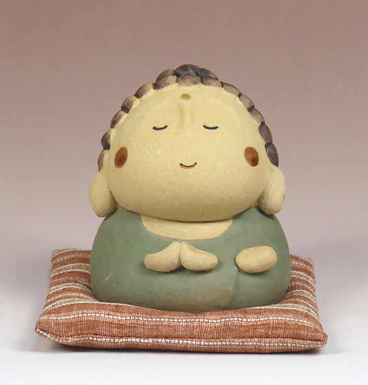 陶人形(阿弥陀如来さん)座布団の柄はアソート