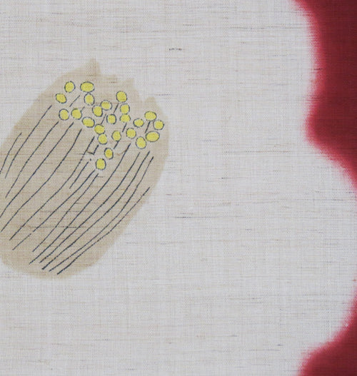 麻のれん(椿・赤)