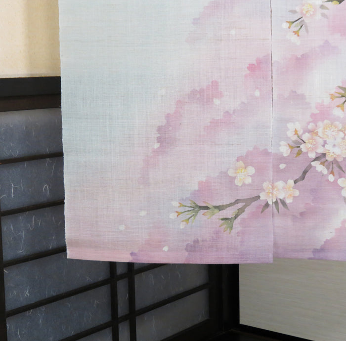 麻のれん (桜吹雪)/ かさ音工房 / 受注制作