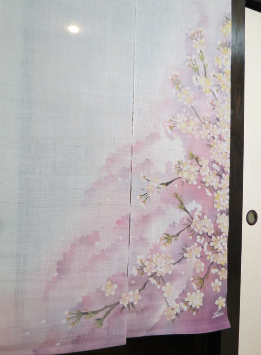 麻のれん (桜吹雪)/ かさ音工房 / 受注制作