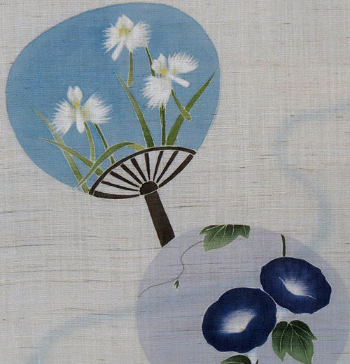 和風モダンタペストリー(花団扇)受注制作