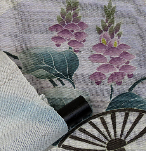 和風モダンタペストリー(花団扇)受注制作