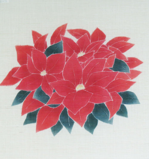 和風モダンタペストリー(ポインセチア)