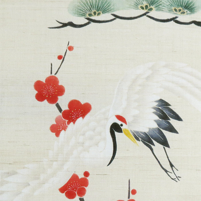 和風モダンタペストリー(鶴に松)/ グリーン