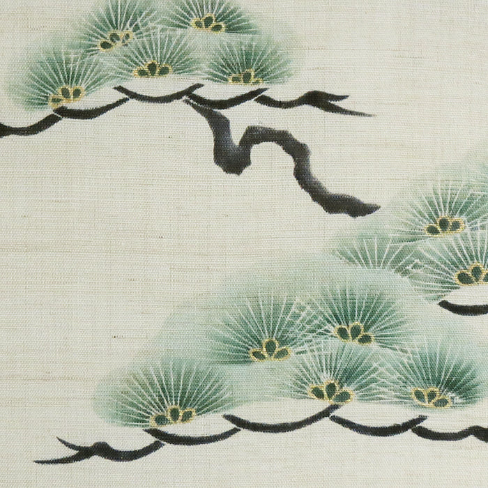 和風モダンタペストリー(鶴に松)/ グリーン