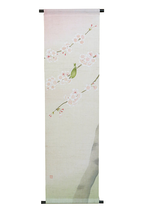 Japanese modern tapestry (cherry blossom hunting) Cherry blossom/white-eye