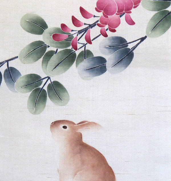 麻のれん 手描き友禅(月夜の晩に)/ 受注制作